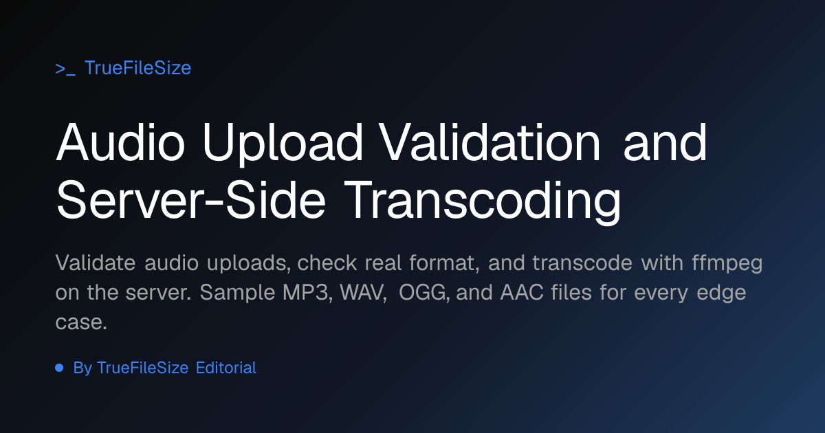 Audio Upload Validation and Server-Side Transcoding | TrueFileSize