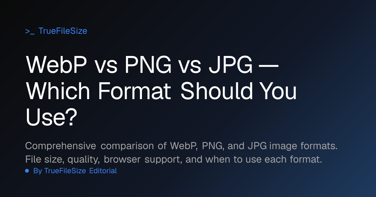 WebP vs PNG vs JPG — Which Format Should You Use? | TrueFileSize