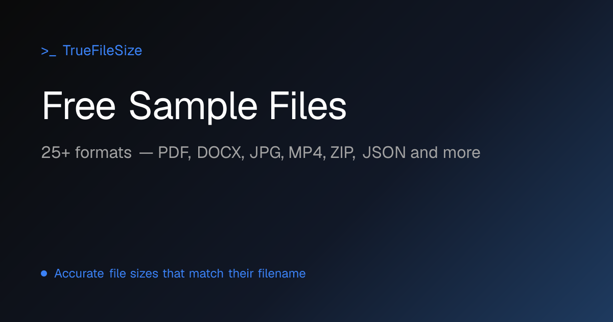 Free Sample & Test Files — Real Sizes (PDF, CSV, JPG, MP4)